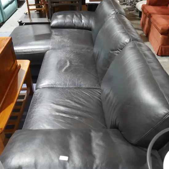 Leather L shaped sofa