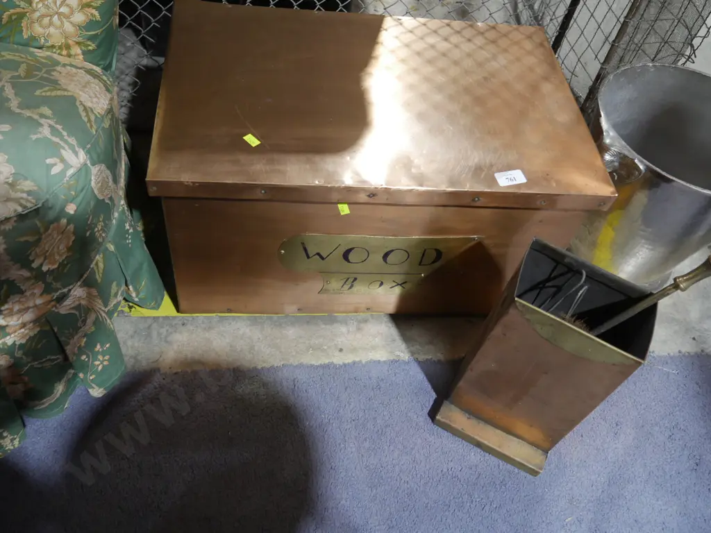 Copper wood box etc Image 1++