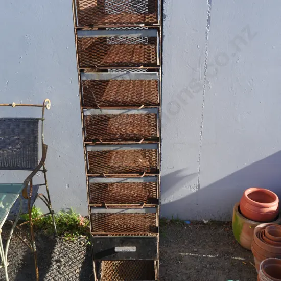 Tall metal storage drawers