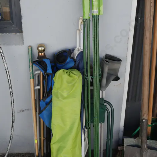 Tomato cages, camp chairs, plant pot etc
