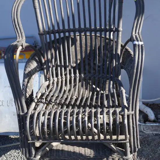 2 black cane chairs