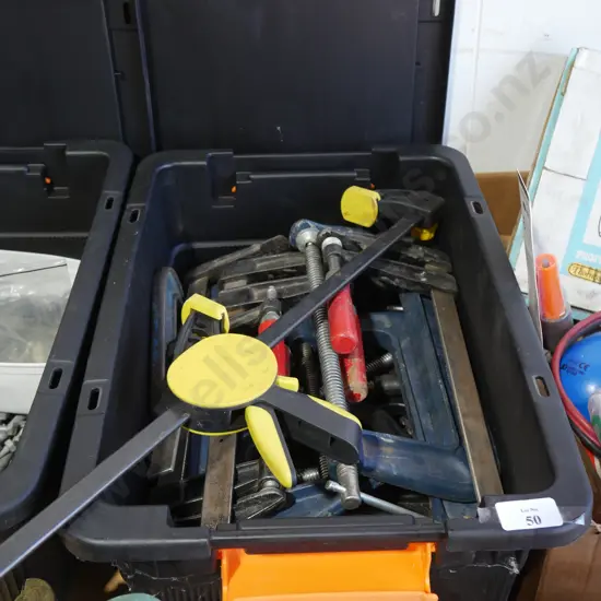 Container of clamps