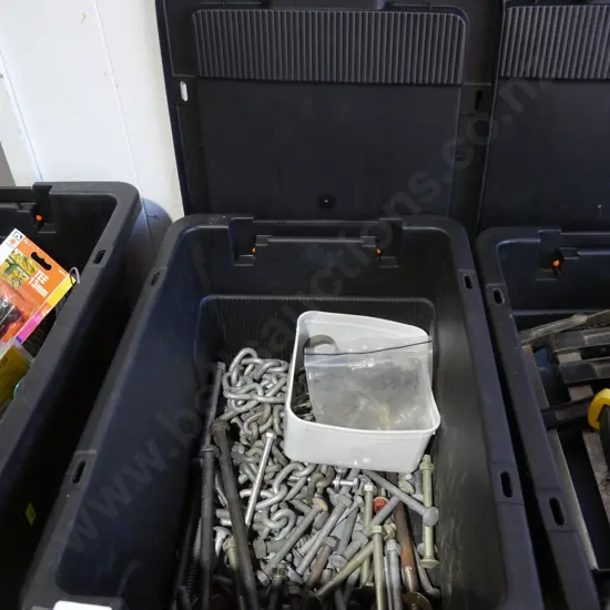 Container of nuts and bolts, chains, etc
