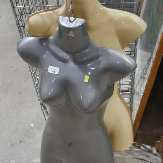 2 plastic torso mannequins