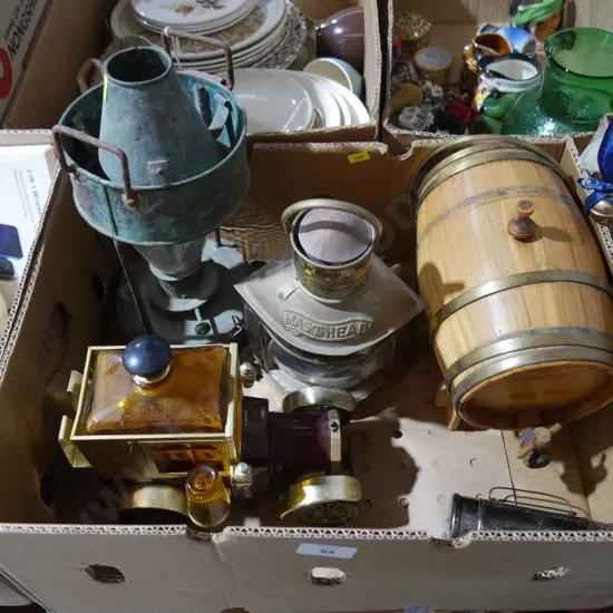 Car decanter, lanterns etc