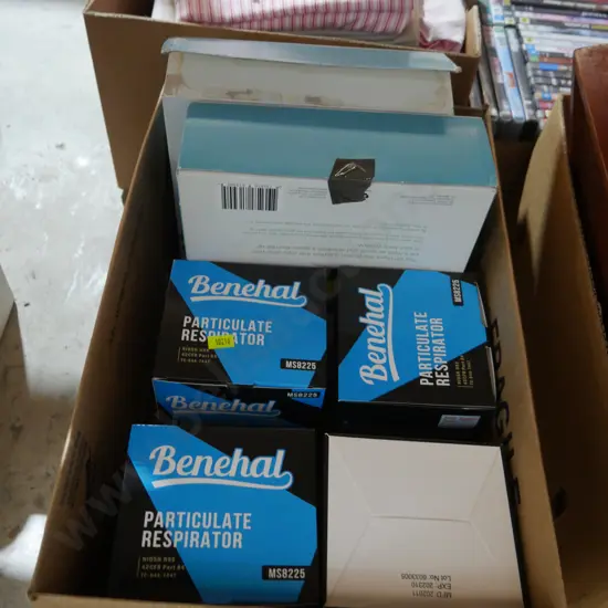 Boxes of particulate respirator masks etc