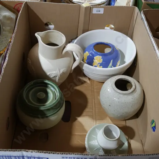 Luke Adams jug, Crown Lynn mixing bowl etc