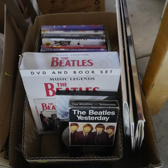 DVDs, records, Beatles DVD and book set etc