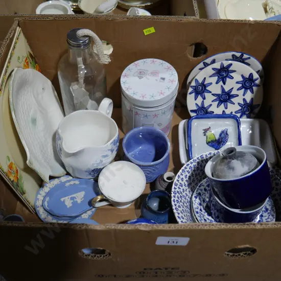 Blue and white china etc