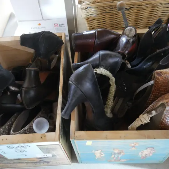 Two boxes of women's shoes