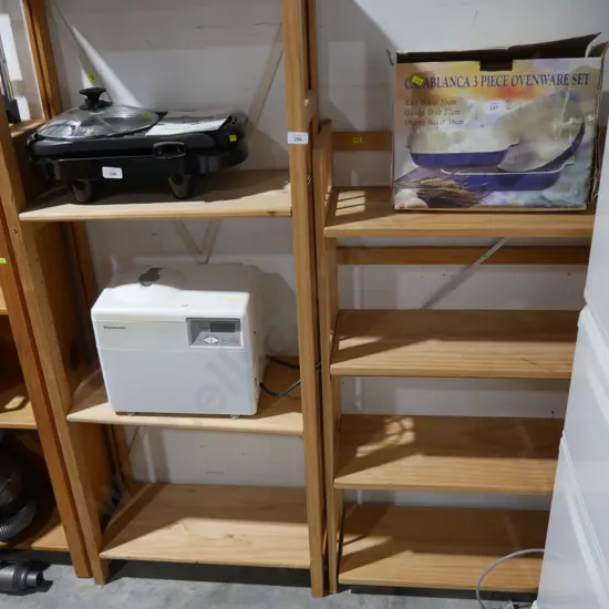 2 wooden shelves