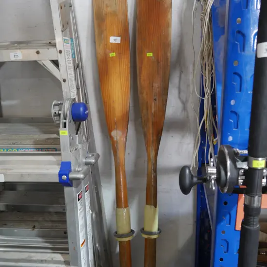 Pair of wooden oars