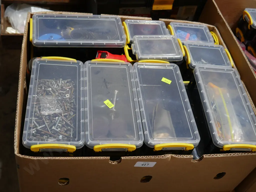 Assorted containers of screws etc Image 1++