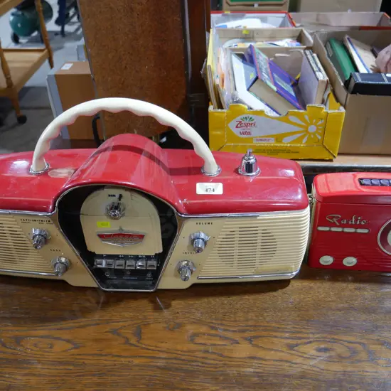 Classic radio cassette player and tin
