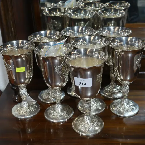 8 Silver plated goblets