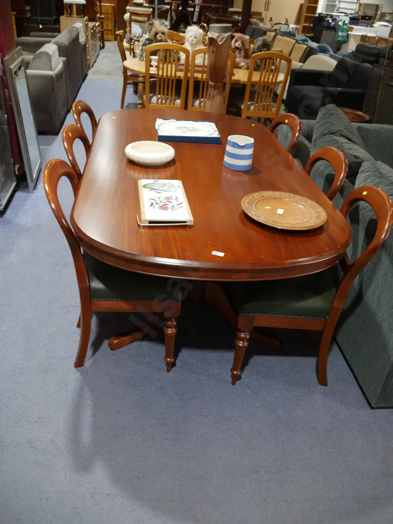Dining table and six balloon back chairs Image 1++