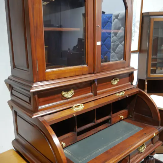 Roll top desk cabinet