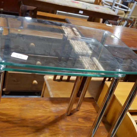 Glass top nest of tables