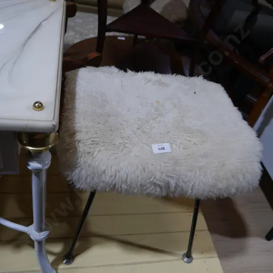 Sheepskin top stool