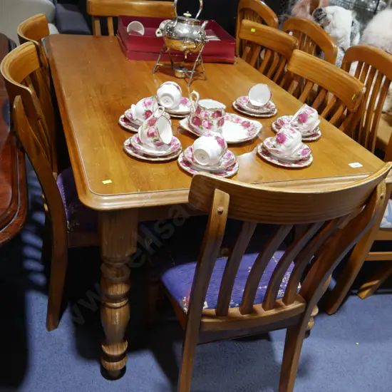 Solid wood dining table and 6 chairs