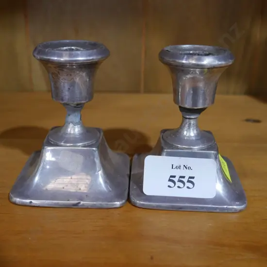 Pair of Sterling silver candlesticks