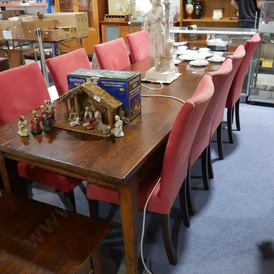 Dining table and eight chairs