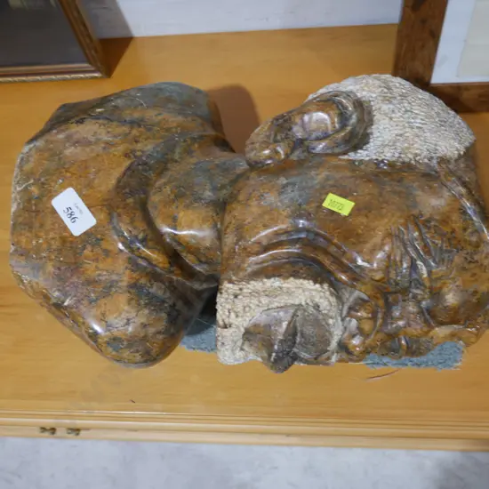 Carved stone head
