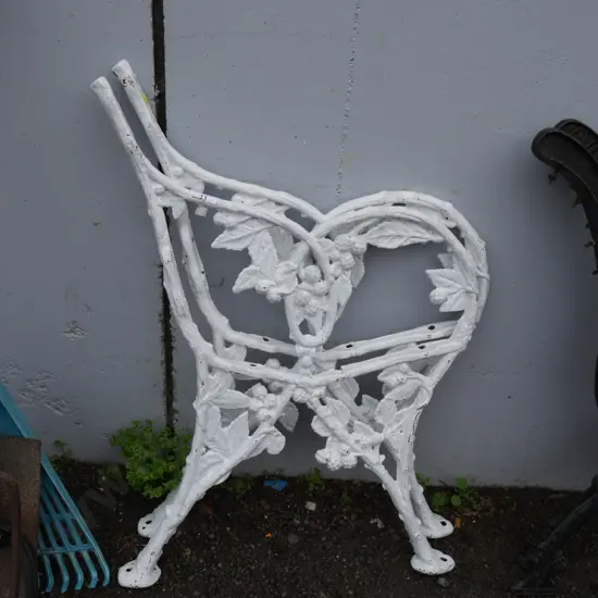 White cast bench ends