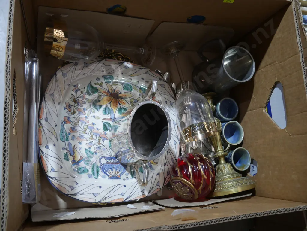 Ep, brass candlestick holder, display plate etc Image 1++