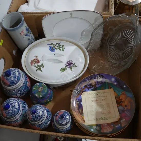 Picture plates, ginger jars etc