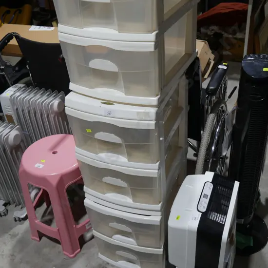 Two sets of storage drawers