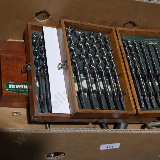 Assorted vintage drills and bits