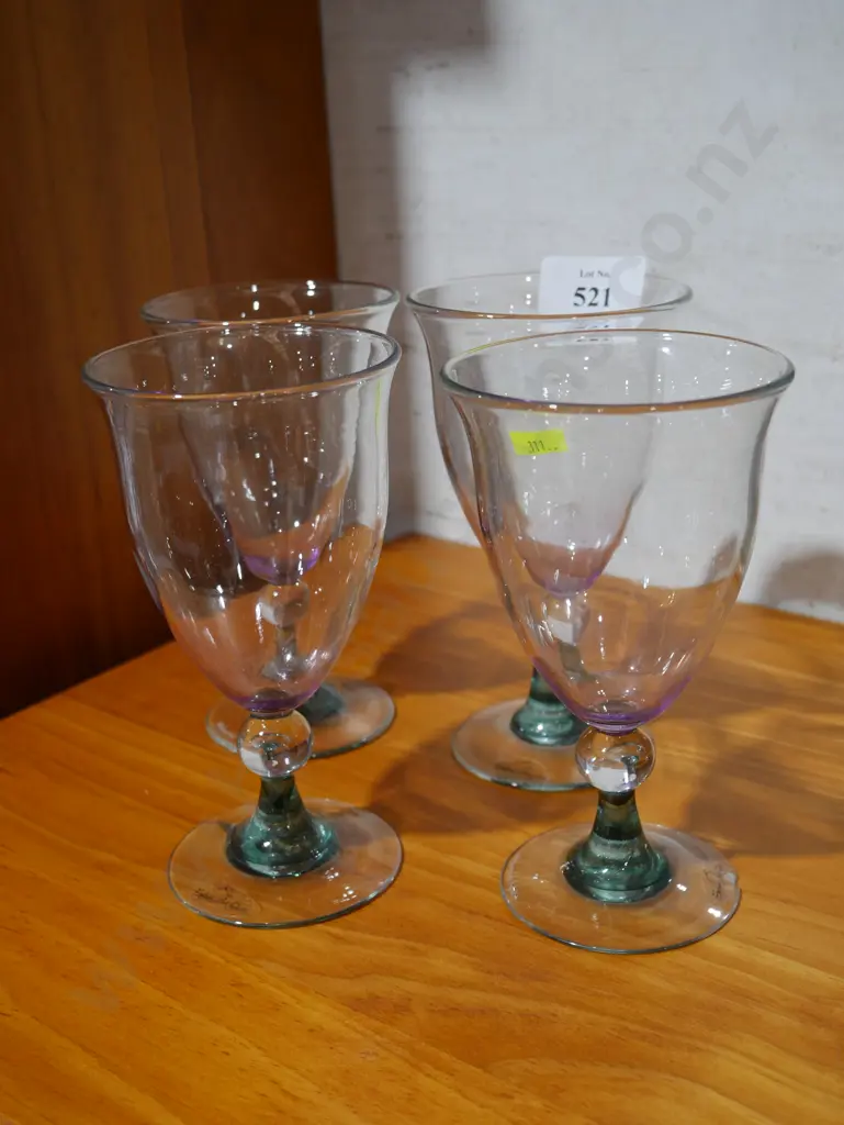 Set of 4 Hoglund art glass goblets Image 1++