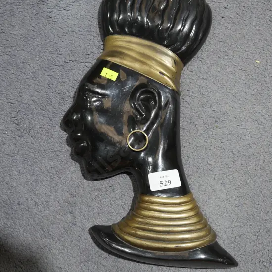 African lady head wall plaque