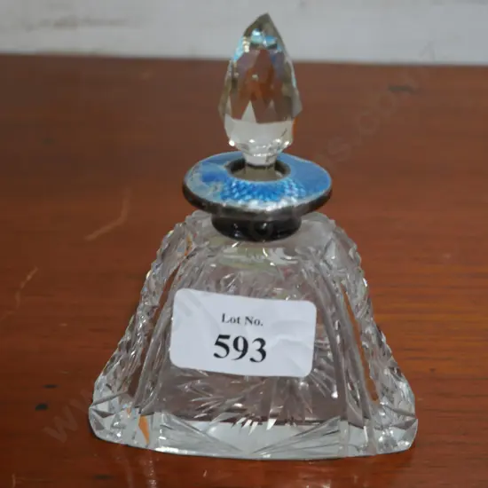 Crystal stoppard bottle Sterling Silver Top