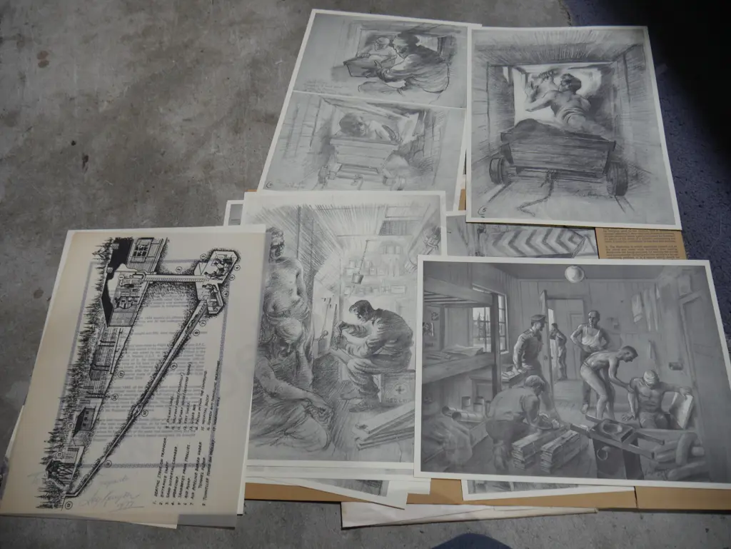 The great escape stalag luft III drawings and silk map of Europe Image 1++