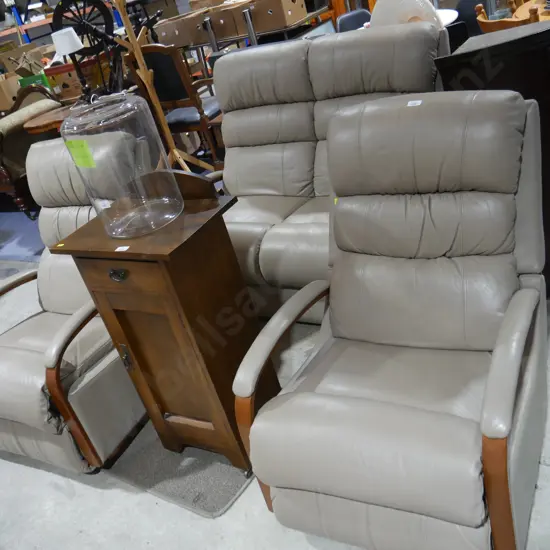 Three piece leather lounge suite lazy boy