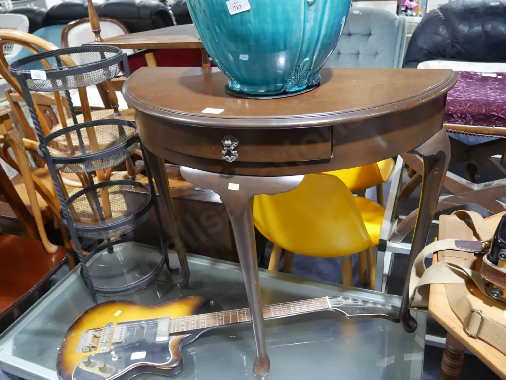 1 drawer half round hall table Image 1++