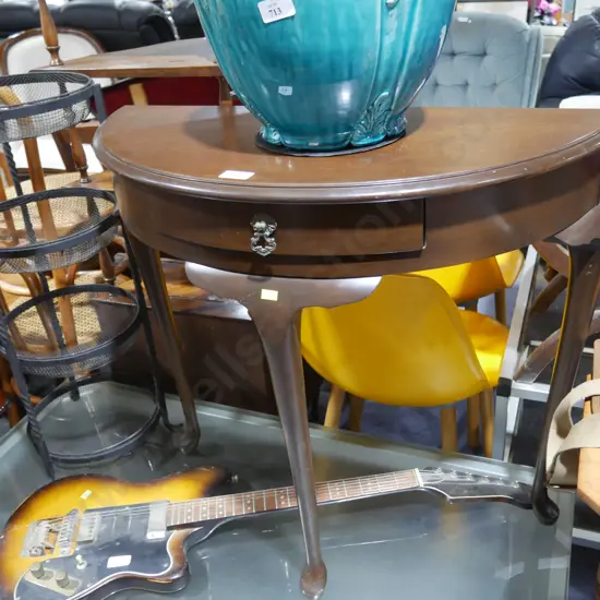 1 drawer half round hall table