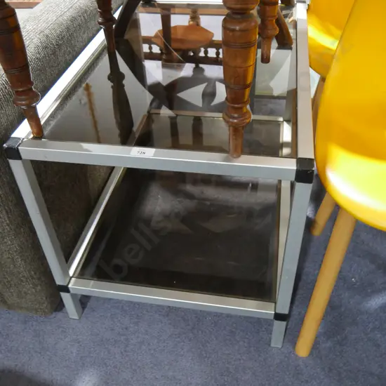 2 tier glass top coffee table