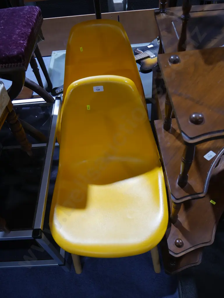 2 yellow dining chairs Image 1++