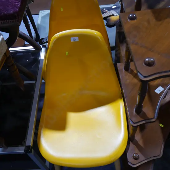 2 yellow dining chairs