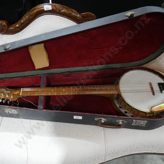 Peady Banjar banjo and case