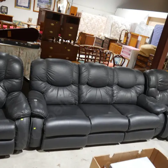3 piece black lazboy lounge suite