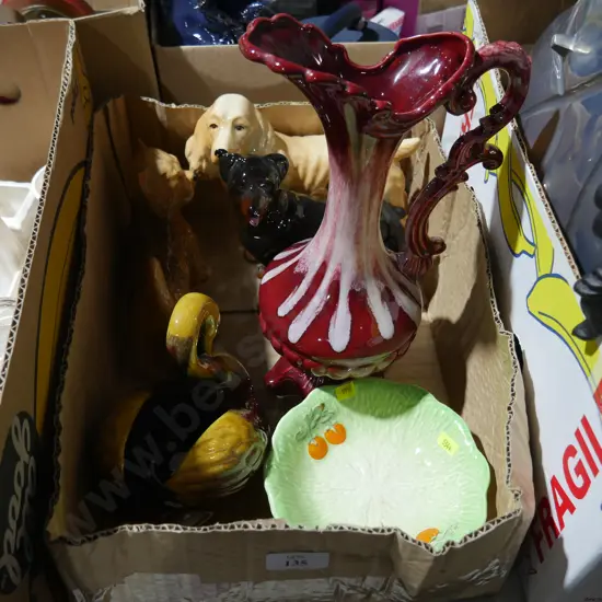 Dog ornaments, jug