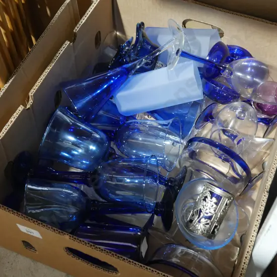 Blue glassware