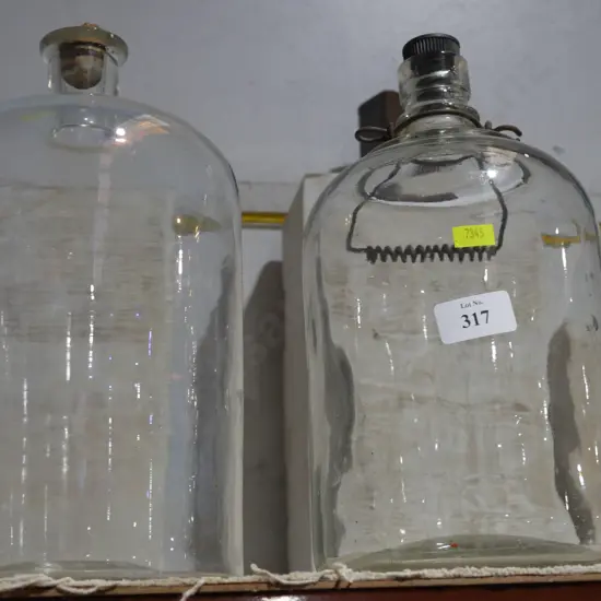 2 glass bottles