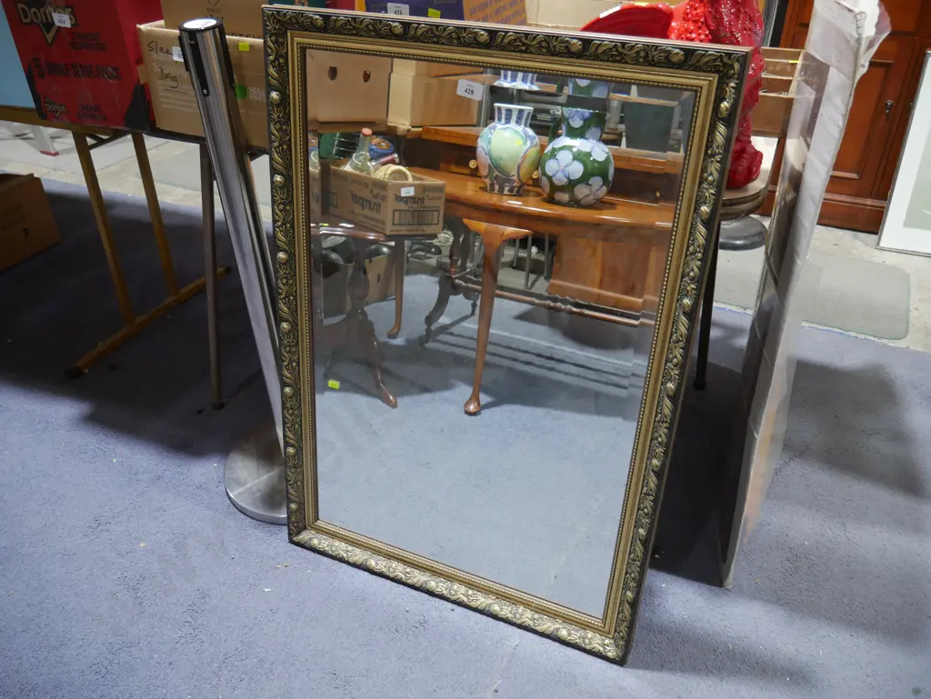 Black and gold framed mirror Image 1++