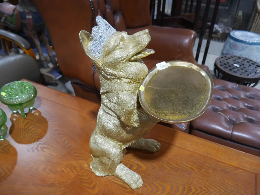 Gold Corgi dog ornament Image 1++