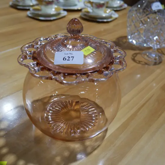 Lidded glass jar